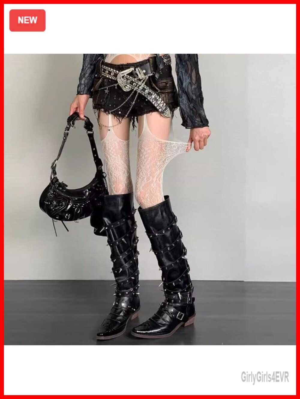 Floral Fishnet Suspender Tights Garter Belt Pantyhose